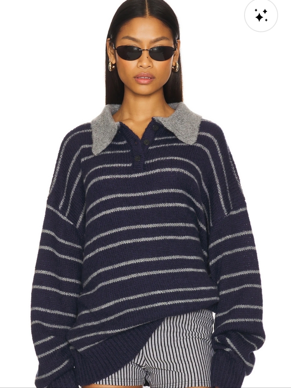 Rising Sun Jersey in Navy LIONESS - Picture 5 of 5